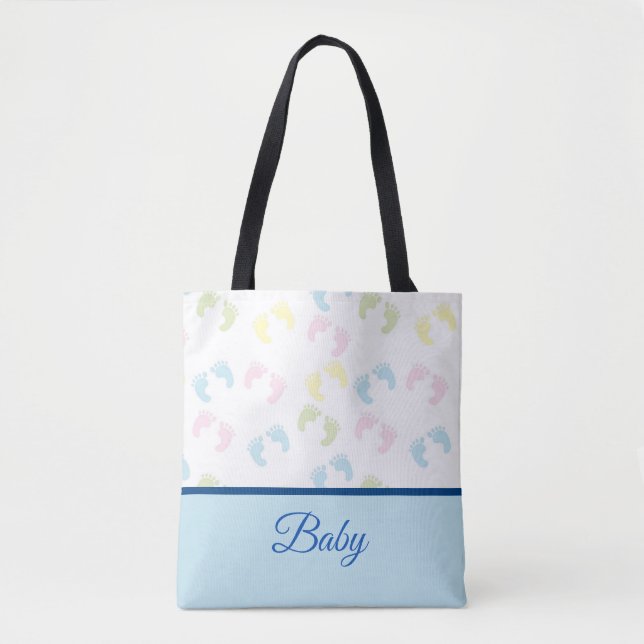 Colourful Baby Foot Prints Tote Bag (Front)