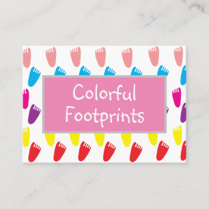 Colourful Baby Footprint Pattern  Business Card