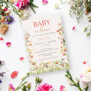 Colourful Baby in Bloom Wildflower Baby Shower Invitation
