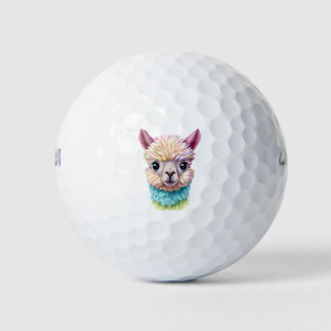 Colourful Baby Lama Golf Balls (Front)