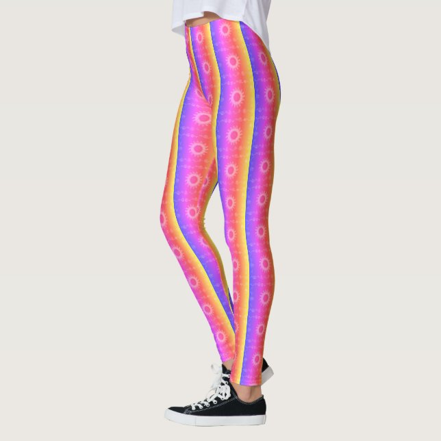 Colourful Baby Pink Summer Walking Tall Rainbow ar Leggings (Left)