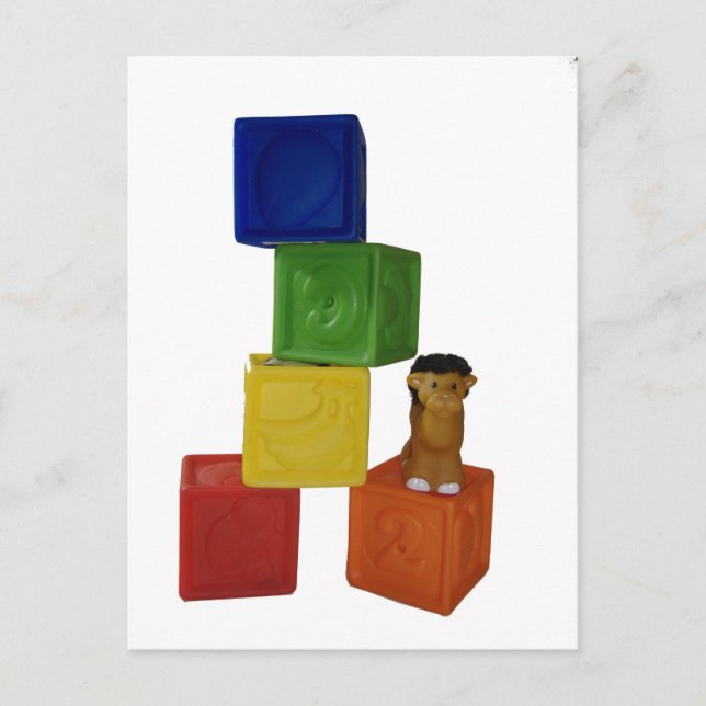 colourful baby play blocks postcard (Front)