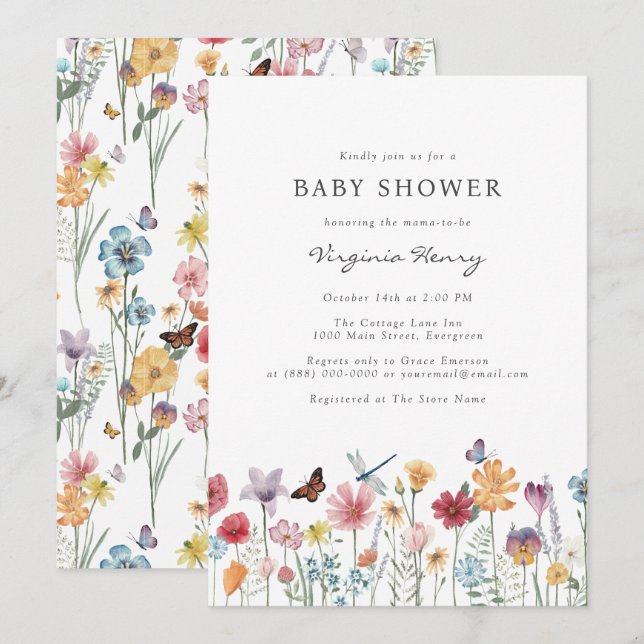 Colourful Baby Shower Invitation (Front/Back)