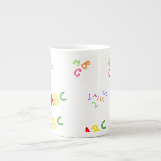 Colourful Back to School Art Design.  Bone China Mug (Front)