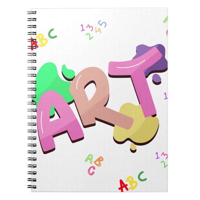 Colourful Back to School Art Design.  Notebook (Front)