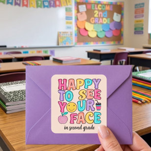 Colourful back to school class welcome stickers
