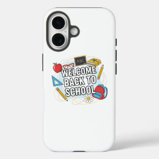 Colourful Back to School Illustration iPhone 16 Case