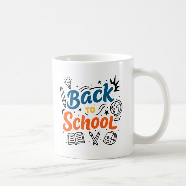 Colourful Back to School Typography Design Coffee Mug (Right)
