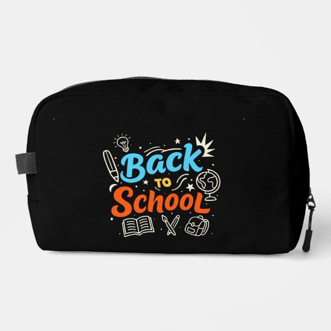 Colourful Back to School Typography Design Dopp Kit (Front)