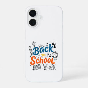 Colourful Back to School Typography Design iPhone 16 Case