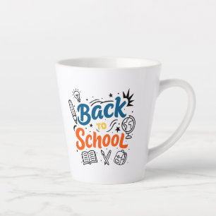 Colourful Back to School Typography Design Latte Mug