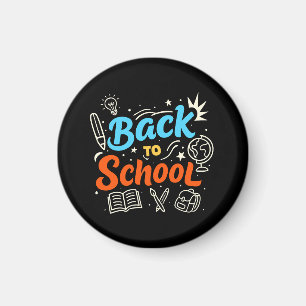 Colourful Back to School Typography Design Magnet