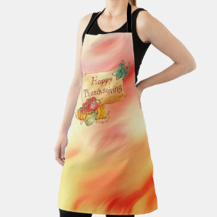 Colourful Background and Pumpkins Apron