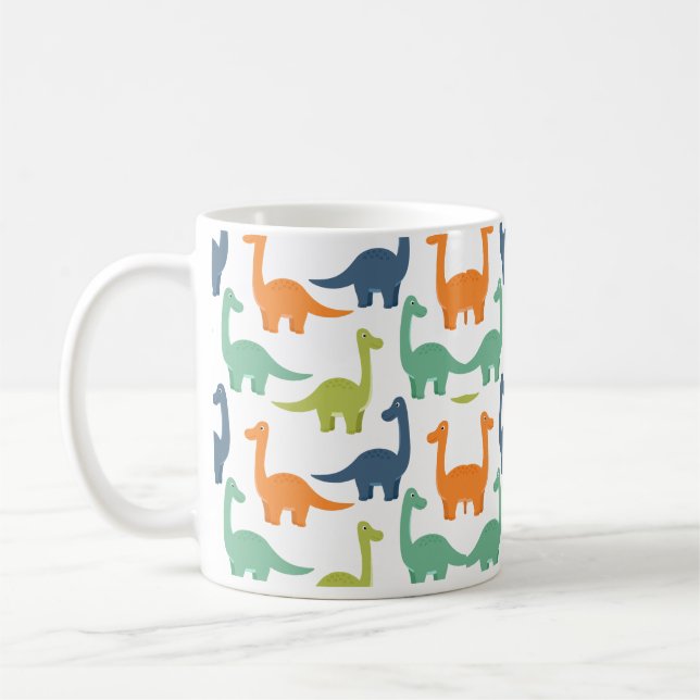 Colourful Background Dinosaurs Kids  Coffee Mug (Left)