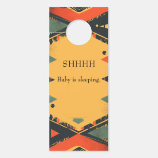 Colourful background in a tribal style door hanger