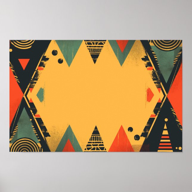 Colourful background in a tribal style poster (Front)