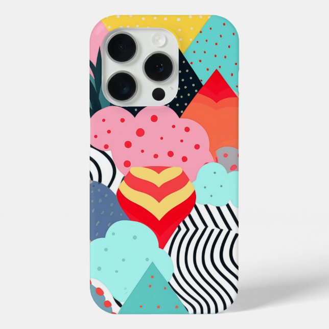 Colourful background of shapes, dots and lines	 Case-Mate iPhone case (Back)