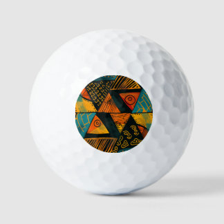 Colourful background with African motifs Golf Balls