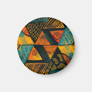 Colourful background with African motifs Magnet