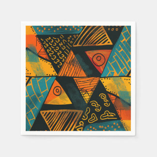 Colourful background with African motifs Napkin