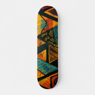 Colourful background with African motifs Skateboard