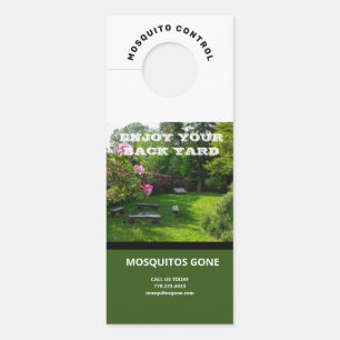 Colourful Backyard Photo Mosquito Control Door Hanger