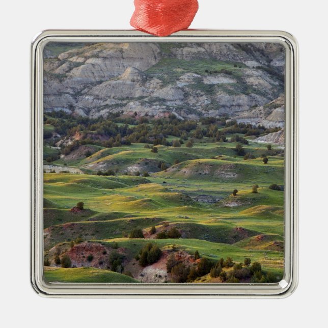 Colourful badlands from Buck Hill overlook in Metal Tree Decoration (Front)