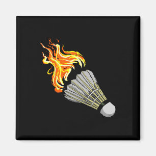 Colourful Badminton Flame Shuttle Art Sports Magnet