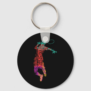 Colourful Badminton Player Shuttle Racket Badminto Key Ring