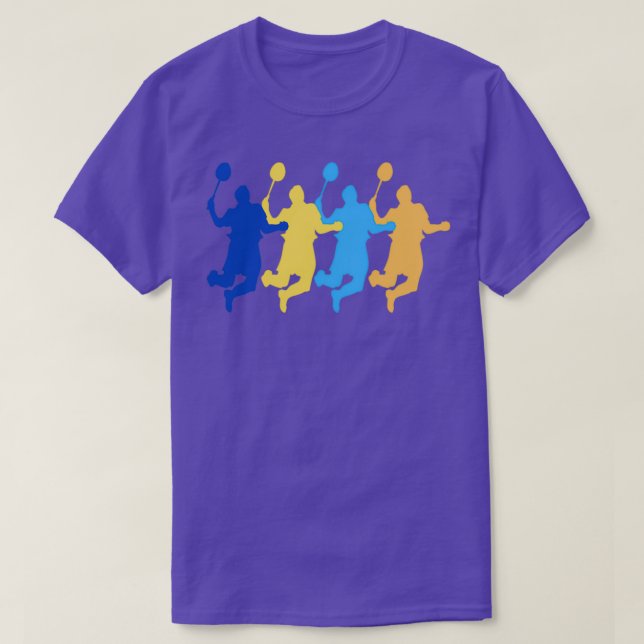 colourful badminton player T T-Shirt (Design Front)