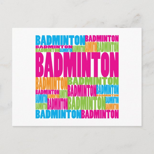 Colourful Badminton Postcard (Front)