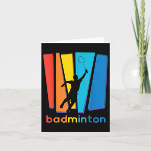 Colourful Badminton Shuttle Art Sports  Card