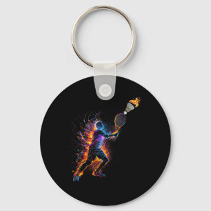 Colourful Badminton Shuttle Art Sports Key Ring