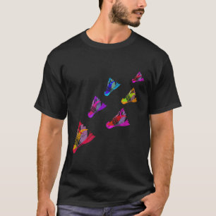 Colourful Badminton Shuttle Art Sports T-Shirt
