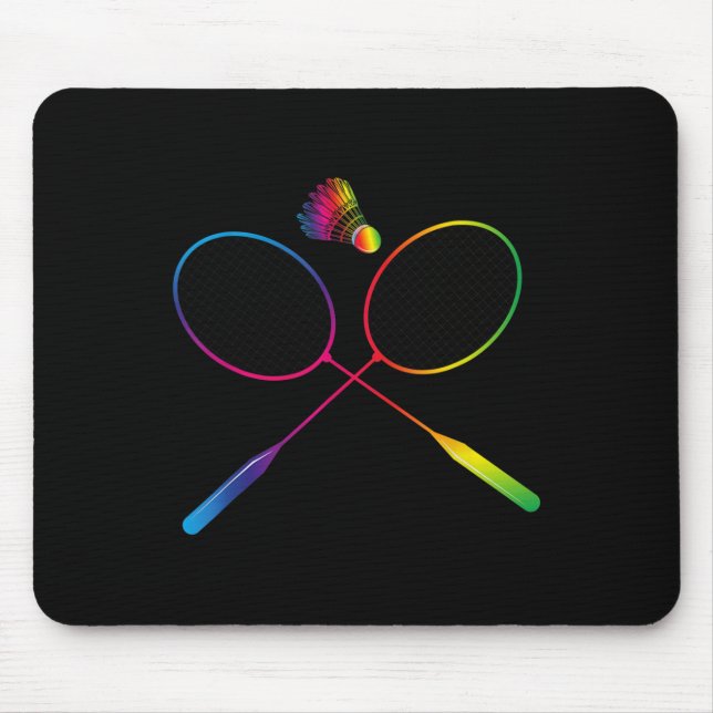 Colourful Badminton Shuttle With Shuttle Racket  Mouse Mat (Front)