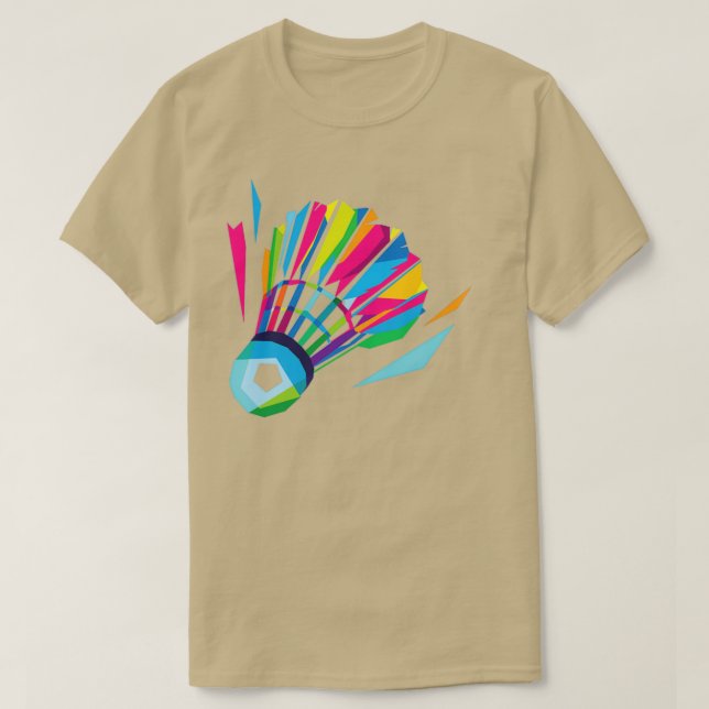 Colourful Badminton shuttlecock T-Shirt (Design Front)