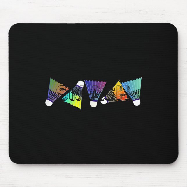 Colourful Badminton Shuttles  Mouse Mat (Front)