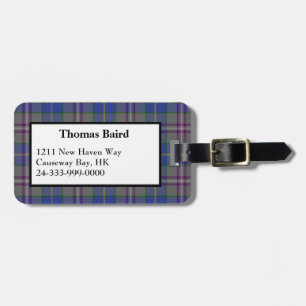 Colourful Baird Tartan Plaid Luggage Tag