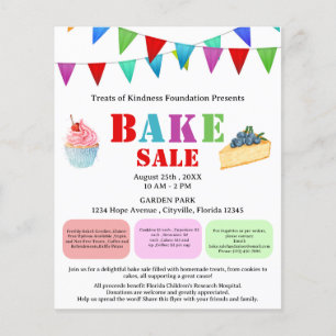Colourful Bake or Cake Sale Fundraiser Flyer