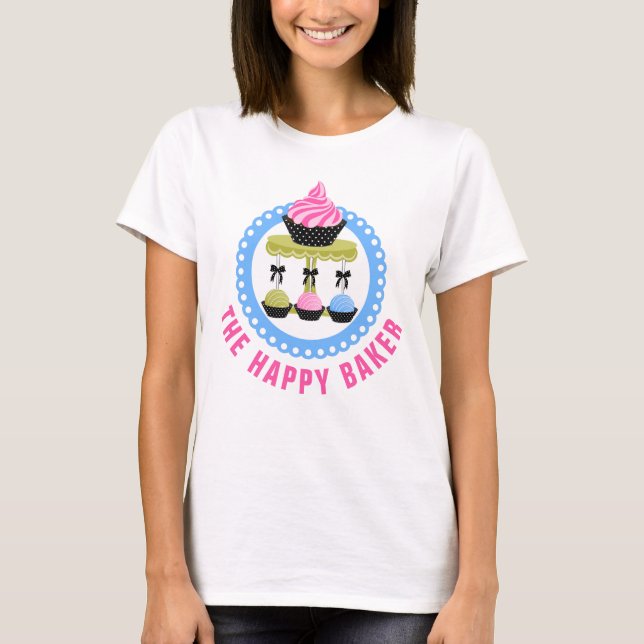 Colourful Baker Cakepops and Cupcake T-Shirt (Front)