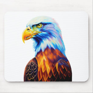 Colourful Bald Eagle Art Mouse Mat