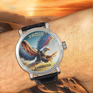 Colourful Bald Eagle Classic Patriot Watch