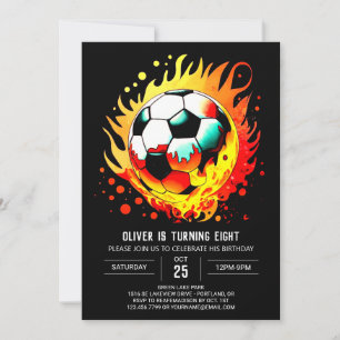 Colourful Ball Online Soccer Birthday Invitation