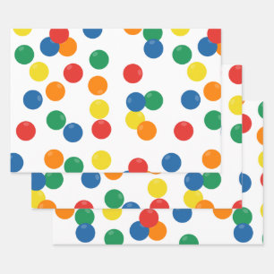 Colourful Ball Pattern Wrapping Paper Sheet