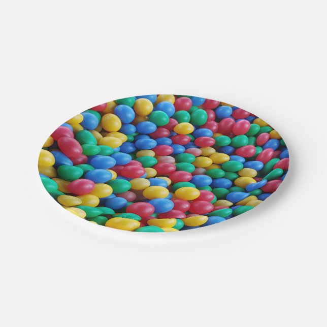 Colourful Ball Pit Balls Kids Play Paper Plate (Angled)