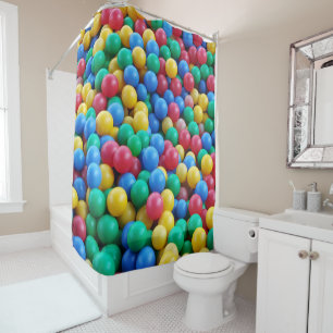 Colourful Ball Pit Balls Kids Play Shower Curtain