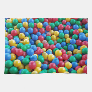Colourful Ball Pit Balls Kids Play Tea Towel