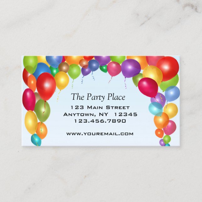 Colourful Balloon Arch Business Card (Front)