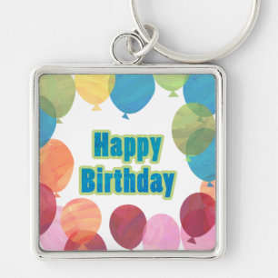 Colourful Balloon Birthday Key Ring