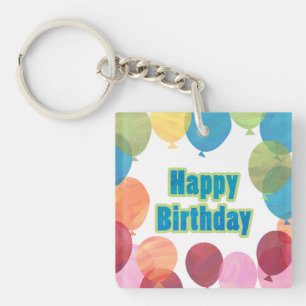 Colourful Balloon Birthday Key Ring